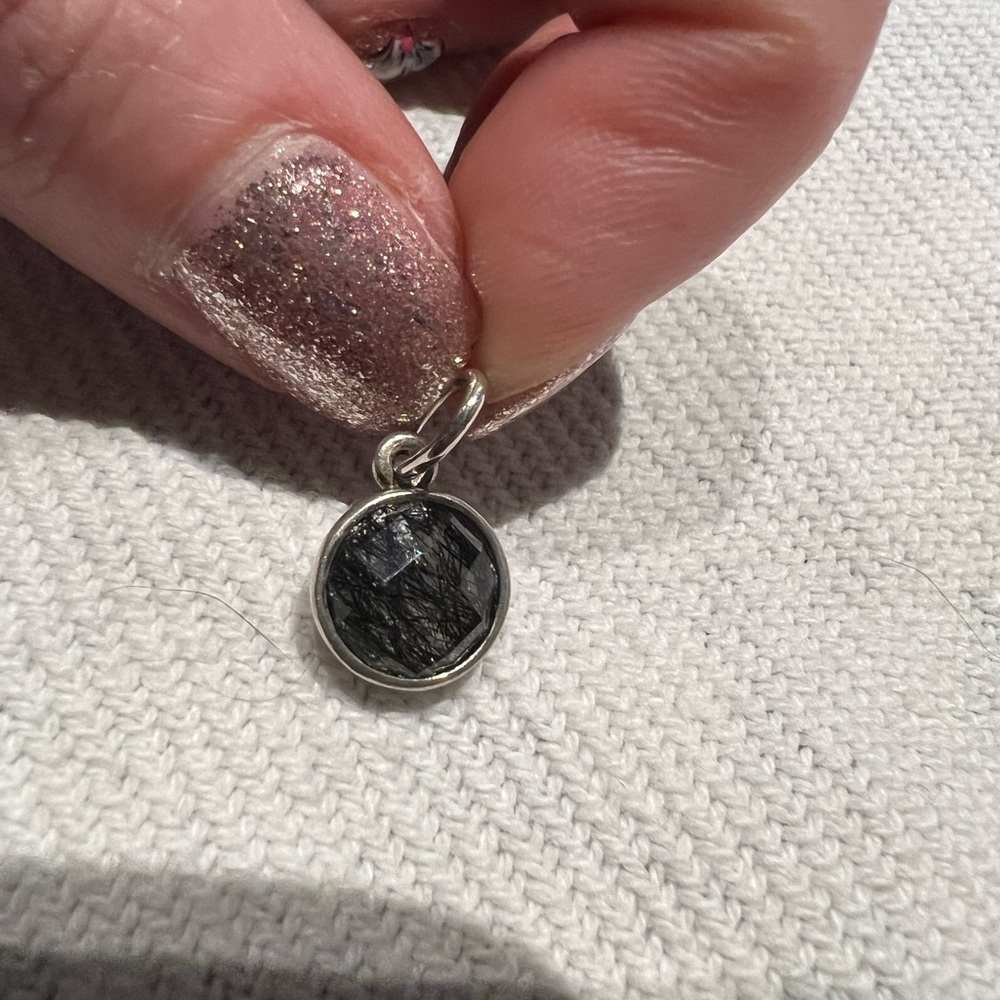 PANDORA black crystal charm for necklace or bracelet